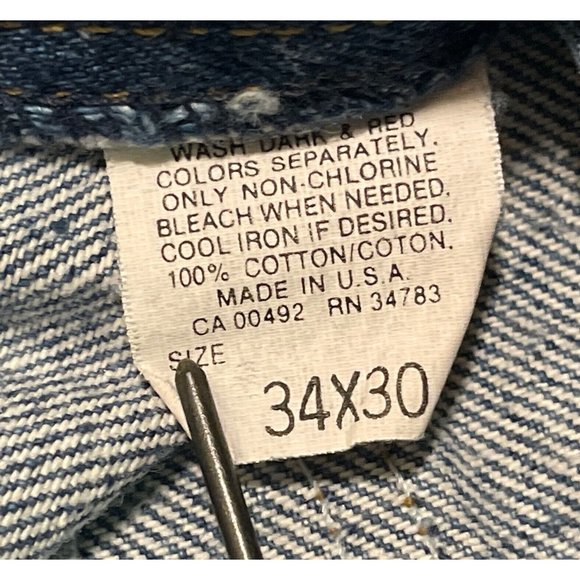 Vintage 80s Mens 34x30 Lee Riders Straight Leg Reg Fit Union Made Denim Jeans - Picture 9 of 12